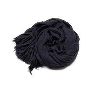LinenMe Cheche Femme et Homme, Écharpe, Foulard, Chale - 100% Lin - Taille 100 x 200 cm - pour l'été, la plage, léger, respirant, avec Franges - New Night Blue