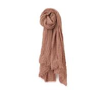 LinenMe Cheche Femme et Homme, Écharpe, Foulard, Chale - 100% Lin - Taille 100 x 200 cm - pour l'été, la plage, léger, respirant, avec Franges - Vintage Rose