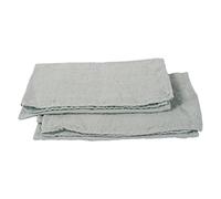 Linenme Drap-Housse en Lin Gaufre Serviettes à Main 50 x 70 cm, Lot de 2, Glace Bleu