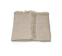 LinenMe Natural Plaid de Lin Rustico Fringe, 135 x 200 cm