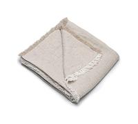 LinenMe Oatmeal Plaid de Lin Rustico Fringe, 240 x 220 cm