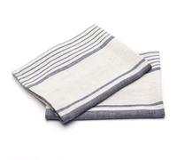 LinenMe Provence Torchons de Cuisine Lot de 2 - Lin 100%, 45x66 cm - Torchon Vaisselle Absorbant avec Accroche - Torchon Cuisine Vaisselle fabriqués en Lituanie - Indigo/Naturel