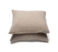 LinenMe Taie D’Oreiller en 100% Lin - 2 pièces 40 x 80 - Housse de Coussin Luxueuse, thermorégulateur, hypoallergénique - Naturel