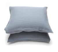 LinenMe Taie D’Oreiller en 100% Lin - 2 pièces 50 x 75 - Housse de Coussin Luxueuse, thermorégulateur, hypoallergénique - Bleu Ardoise
