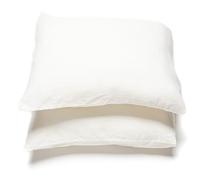 LinenMe Taie D’Oreiller en 100% Lin - 2 pièces 80 x 80 - Housse de Coussin Luxueuse, thermorégulateur, hypoallergénique - Blanc cassé