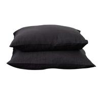 LinenMe Taie D’Oreiller en 100% Lin - 2 pièces 80 x 80 - Housse de Coussin Luxueuse, thermorégulateur, hypoallergénique - Anthracite
