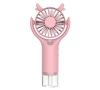 lineno Pulvérisation Portatif,Mini Ventilateur Portatif Rechargeable par USB - Refroidisseur d'air de Poche à main pour Camping,Bureau,Extérieur,Voyage (Rose)