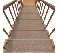 Linens Tapis d'escalier avec envers en caoutchouc antidérapant pour sols en bois, 76 x 20 cm, lavable en machine, pour entrée, cuisine, salle de bain