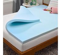 LINENSPA 2 inch Gel Infused Memory Foam Mattress Topper, Full, Blue