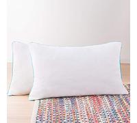 Linenspa 40 x 80 cm Oreiller en flocons de mousse à mémoire de forme - paquet de 2, Blanc