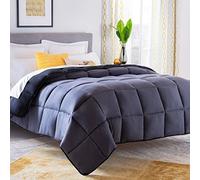 Linenspa Couette Toutes Saisons en Microfibre 10,5 tog - sans Housse et réversible - Oeko-Tex - Couette Alternative au Duvet - Noir/Graphite