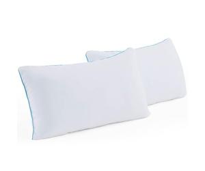 Linenspa Lot de 2 oreillers en mousse à mémoire de forme déchiquetée, très grand lit, blanc
