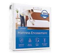 Linenspa Mattress Encasement Protector Protège Respirant hypoallergénique, Surface Polyester-Envers : 100% polyuréthane, Housse de Matelas, Entier