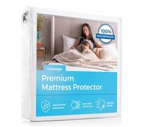 Linenspa Protège-Matelas en Polyester Respirant et imperméable, Lavable en Machine et Passe au sèche-Linge, Protection de Style Drap-Housse pour Enfants, Adolescents et Adultes, lit jumeau XL, Blanc