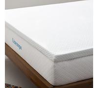 Linenspa Surmatelas 140 x 190 cm Memoire de Forme | 5cm Epaisseur| Avec gel rafraîchissant et housse lavable à fermeture éclair | Oeko-Tex | 2 personnes, Blanc