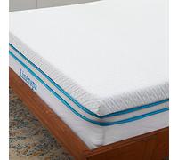 Linenspa Surmatelas 90 x 190 cm Memoire de Forme | 7cm Epaisseur| Avec gel rafraîchissant et housse lavable à fermeture éclair | Oeko-Tex | 1 personne, Blanc