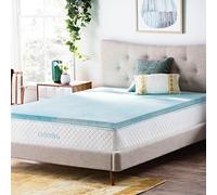 Linenspa Surmatelas en Mousse à mémoire de Forme en Gel tourbillonnant, Bleu, Double XL