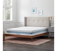 Linenspa Surmatelas en Mousse à mémoire de Forme infusée de Gel de 10 cm avec Housse zippée - pour lit Simple (90 x 190 cm), Blanc