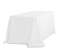 LinenTablecloth LTC LINENS 90 x 335,3 cm Nappe Polyester rectangulaire avec Coins arrondis, Blanc