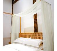 Linentalks Rideaux de lit ivoire pour très grand lit et très grand lit californien, écharpe transparente crème, cantonnière de lit, rideaux à baldaquin de lit à quatre poteaux, écharpe de lit 1 pièce,