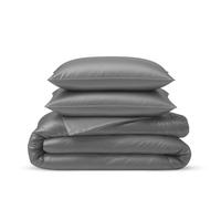 LINENWALAS Ensemble de Parure de Lit 3 Pièces en Bambou Biologique pour Lit King Size - Housse de Couette en Bambou Confortable, Anti-allergie, 226x220, Doux, Rafraîchissant, Literie de Luxe pour