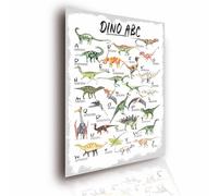 Lineo® Dinosaure ABC - Poster éducatif pour enfants - Poster dinosaure XXL - Décoration et apprentissage de l'alphabet - Poster animal décoratif - Impression d'art pour enfants - 42 x 62 cm