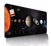 Lineo® Tapis de Bureau Éducatif Enfant Sous-main Imperméable Tapis de Protection Antidérapant pour Devoirs, Dessin et Apprentissage Créatif Système solaire VERSION ALLEMANDE 80x40 cm