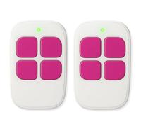 LINEOPS - 2X Télécommande de Portail 4 Canaux Compatible avec SCS Sentinel AAM0084 AAM0085 AAM0094 Fréquence d'Émission 433,92 MHz, ControlGate Fuschia - Piles Incluses - Garantie 3 Ans - Rose x2