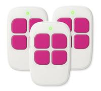 LINEOPS AAM0084, Télécommande Portail Compatible avec SCS Sentinel AAM0085 AAM0094, Fréquence d'Émission 433,92 MHz, ControlGate Fuschia - Piles Incluses - Garantie 3 Ans - Rose (Lot de 3)