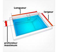 Liner 75/100 marbré bleu clair pour piscine Rectangulaire Fosse à plonger marche sécurité