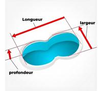 Liner 75/100 marbré bleu pour piscine Forme 8
