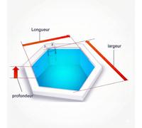 Liner 75/100 marbré bleu pour piscine Hexagonale