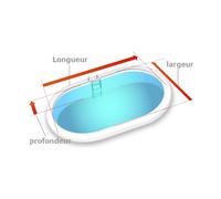 Liner 75/100 marbré bleu pour piscine Ovale