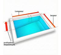 Liner 75/100 marbré bleu pour piscine Rectangulaire avec liner type 2