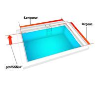 Liner 75/100 marbré bleu pour piscine Rectangulaire Fond Plat