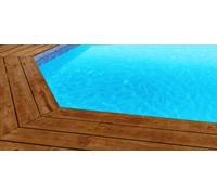 Liner 75/100 Octogonale allongée bleu clair frise mosaïque