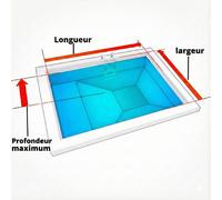 Liner 75/100 Rectangulaire Tronc de pyramide bleu clair frise mosaïque