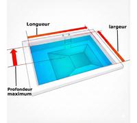 Liner 75/100 Rectangulaire Tronc pyramide marche de sécurité bleu foncé frise mosaïque