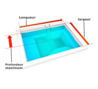 Liner 75/100 turquoise pour piscine Rectangulaire Tronc pyramide avec marche de sécurité