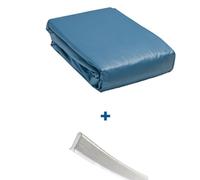 Liner bleu uni overlap Ø5,49 m + 29 baguettes