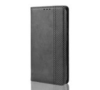 LINER Coque pour ASUS Zenfone 8 ZS590KS, Classique Retro Design PU Leather Etui Portefeuille Flip Magnétique Support Slot de Carte Antichoc Housse pour ASUS Zenfone 8 ZS590KS - Noir