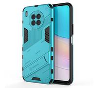LINER Coque pour Huawei Nova 8i / Honor 50 Lite, Double Couche Renforcée Défense TPU Silicone Antichoc Armure Protection Housse, Étui avec Invisible Bracket et Support pour Huawei Nova 8i - Bleu