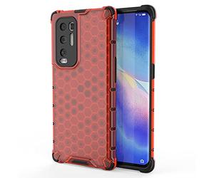 Liner Coque pour Oppo Find X3 Neo Housse, Étui de Protection en Caoutchouc TPU Souple Antichoc en Silicone [Renforcer la Version avec Quatre Angles] [Protection de la caméra] - Rouge