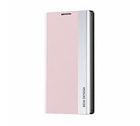 LINER Coque pour Xiaomi 11 Lite 5G NE/Xiaomi Mi 11 Lite, Élégant Magnétique View Standing Flip Cuir Ultra Mince Antichoc Anti-Rayures Coque Etui Housse pour Xiaomi 11 Lite 5G NE - Rose
