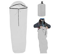 Liner de Sac de Couchage 83x28 Pouces en Nylon en Nylon à Isolation Ultra-légers Camping doublures avec hotte à Cordon plitable étanche Feuilles Voyage Portables pour extérieur, Blanc