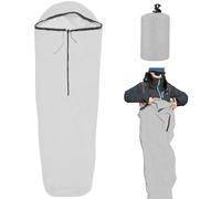 Liner de Sac de Couchage ultraliers, 83x28 Pouces en Nylon en Nylon Camping lignées Sac Couchage avec hotte à Cordon, Sommeil Voyage étanche pour extérieur (Style 2)