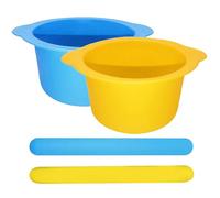 Liner en pot à cire en silicone 2pcs Doublure de silicone de fusion cire avec 2 spatules Remplacement du bol fonte réutilisable non cadré pour l'épilation la coiffure