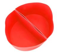 Liner en silicone réutilisable pour mijoteuse, 6 QT (5,7 L), séparateur 2 compartiments - Anti - fuites et résistant à la chaleur, facile à nettoyer, cuisson simultanée pour (Rouge)
