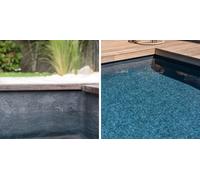 Liner piscine 75/100 Black Slate pour piscine Hexagonale