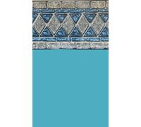 Liner Piscine 75/100 bleu foncé avec frise Lancashire Dia 3.60m H 1.22m